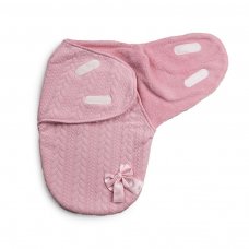 SW120-P: Pink Cable Swaddle Wrap w/Bow